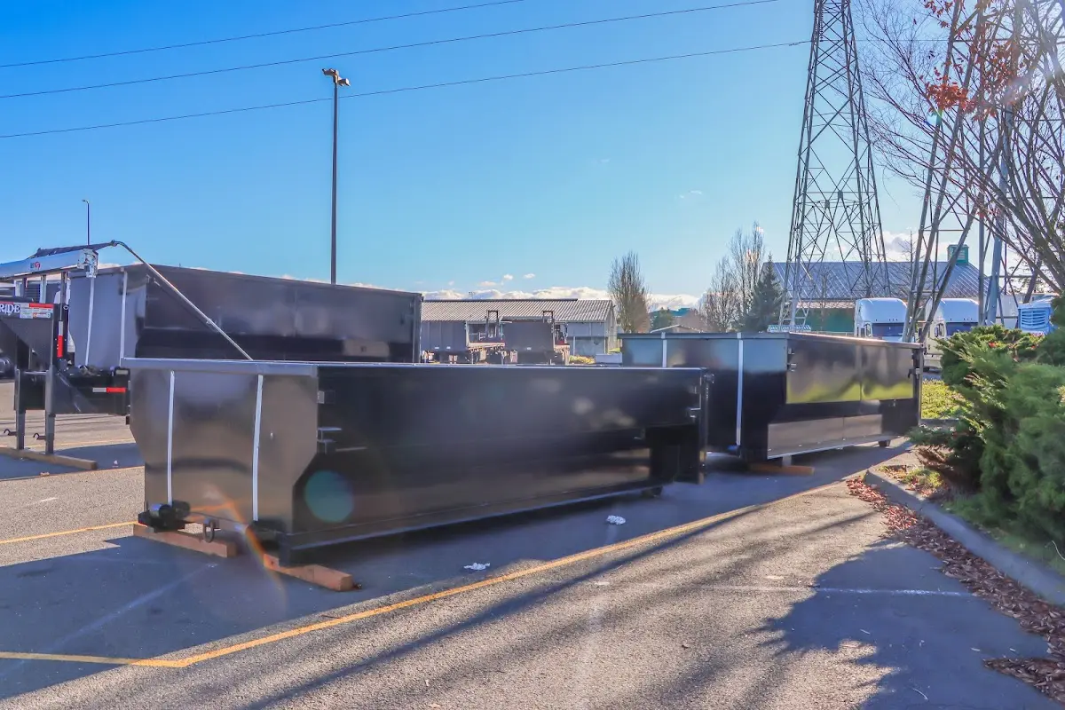 Roll-off dumpster ready for waste disposal at job site for 4 Yard Dumpster Rental in San Anselmo